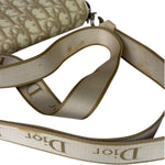 Christian Dior Beige Leather Trim Trotter Floral Embroidered Flap Bag