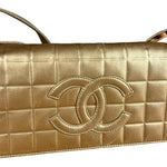 Chanel Gold Leather East West Shoulder Bag 2001