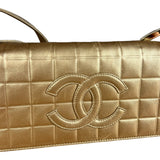 Chanel Gold Leather East West Shoulder Bag 2001