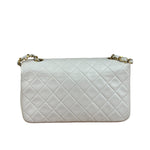 Chanel White Quilted Leather CC Flap Shoulder Bag 2013