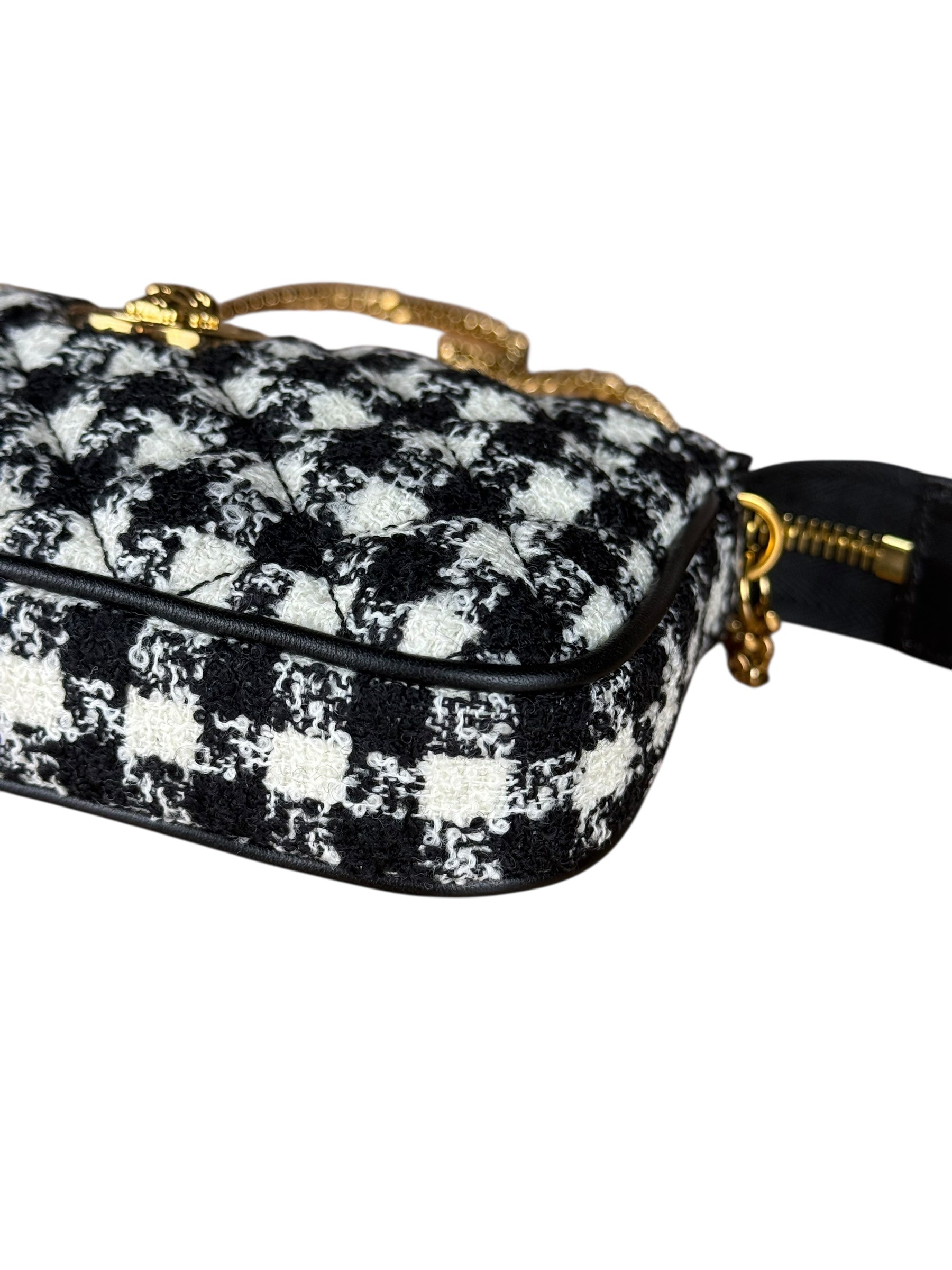 Versace Black/White Tweed Pochette