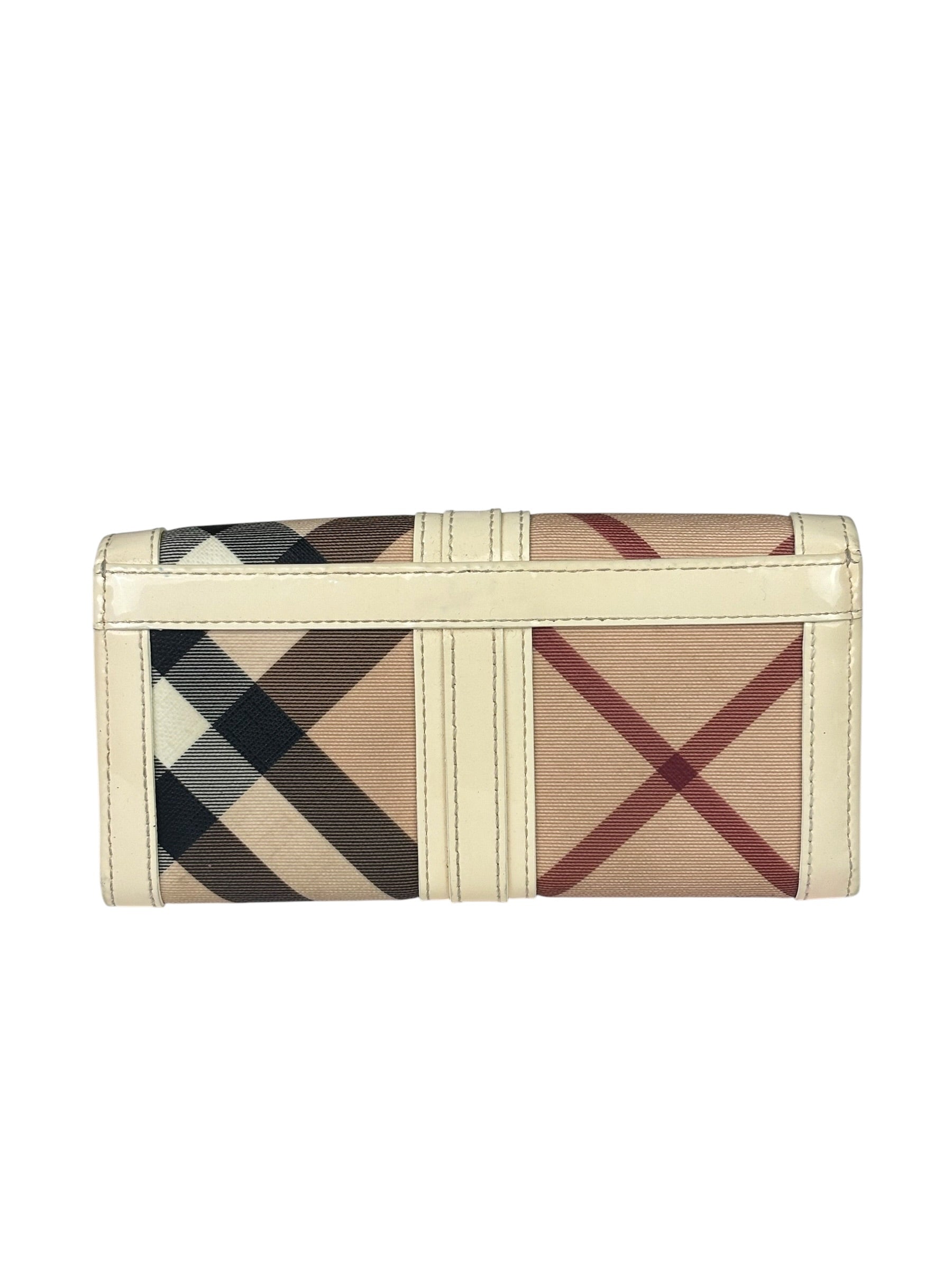 Burberry Cream Nova Check Penrose Continental Long Wallet