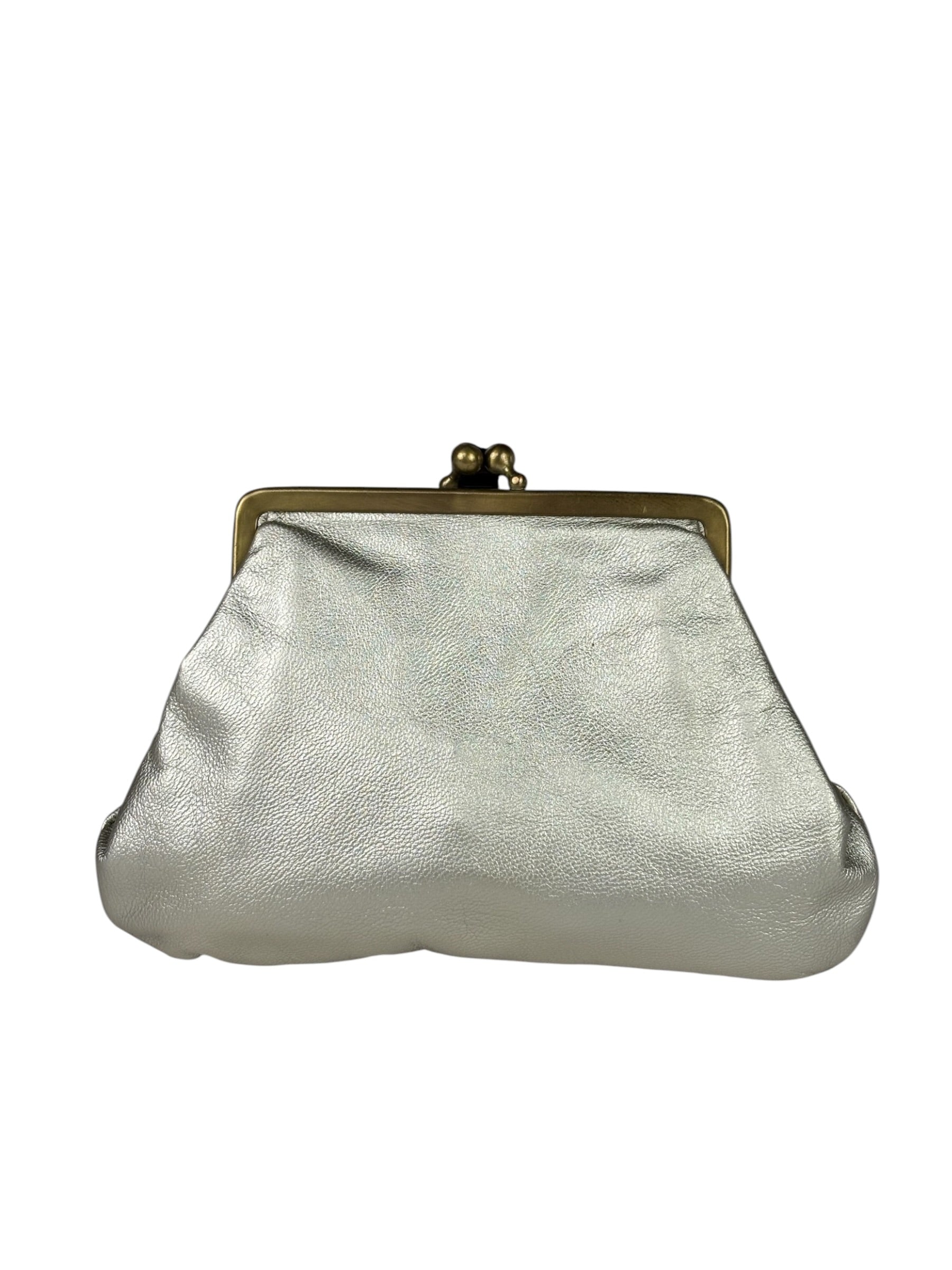 Chloe Metallic Gold Leather Frame Clutch