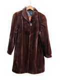Vintage Saga Brown Ranched Mink Fur Long Coat
