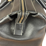 Salvatore Ferragamo Vintage Black Pebbled Leather Tote Bag