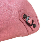 Balenciaga Rose Burbon Leather Large Premier Clutch Bag