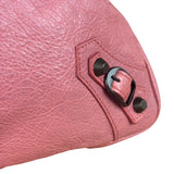 Balenciaga Rose Burbon Leather Large Premier Clutch Bag