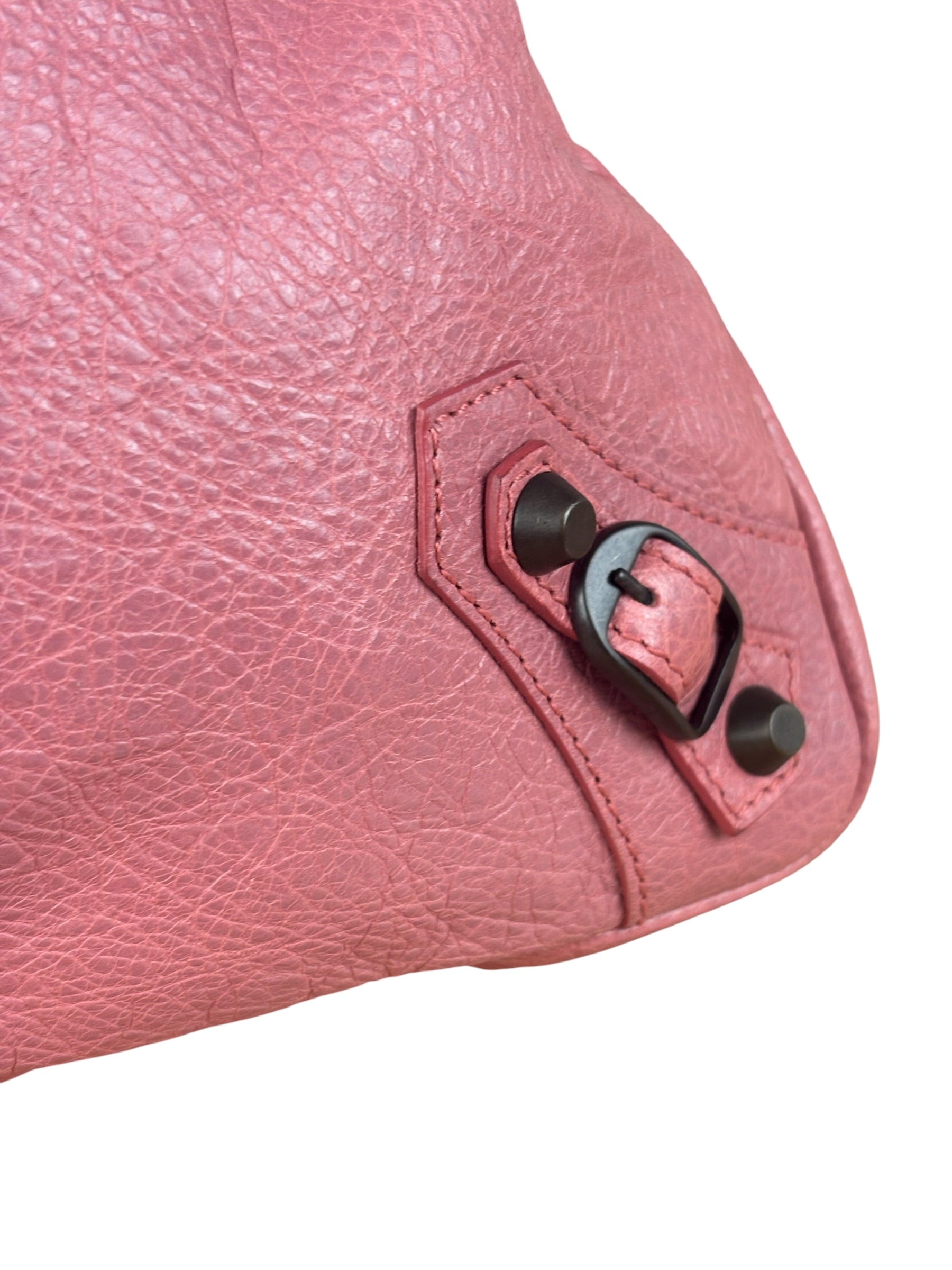 Balenciaga Rose Burbon Leather Large Premier Clutch Bag