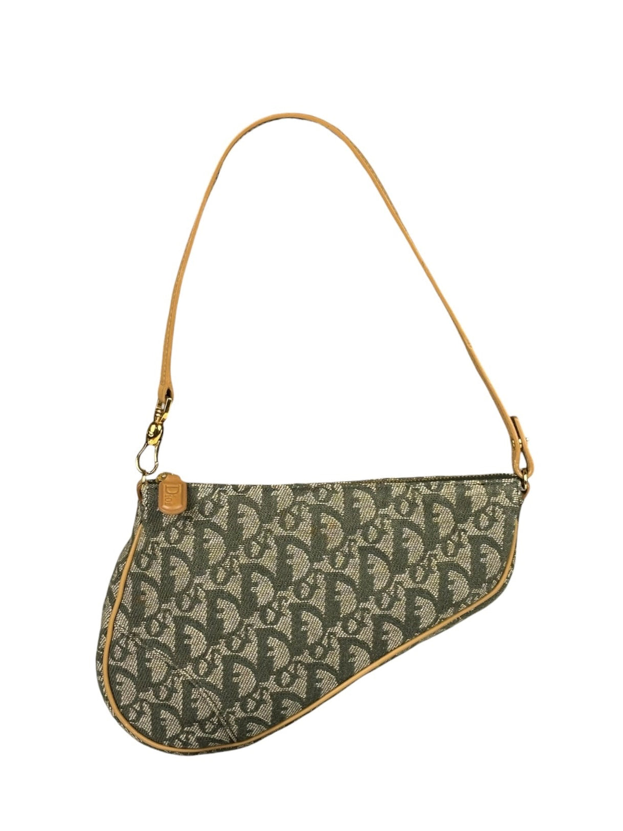 Christian Dior Vintage Green Trotter Saddle Pochette