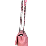 Chanel Pink Chevron Lambskin Flap Bag 2015