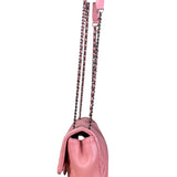 Chanel Pink Chevron Lambskin Flap Bag 2015