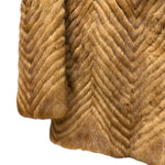 Vintage Light Brown Chevron Mink Fur Coat