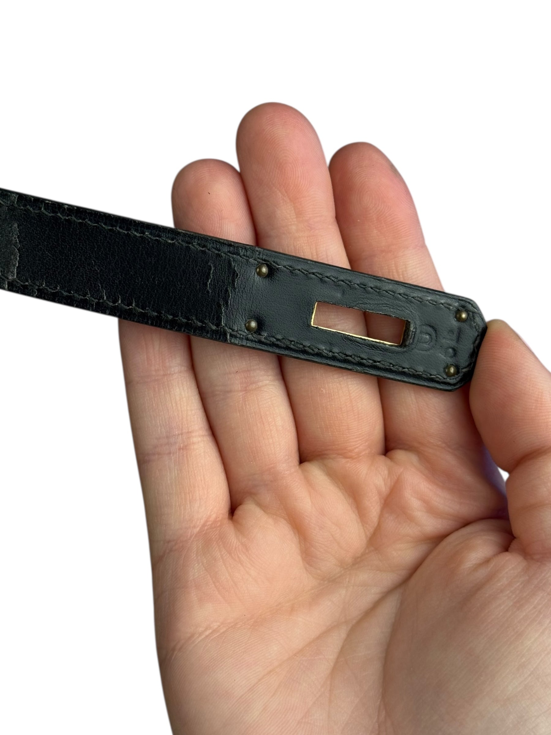 Hermes Kelly 32 Black Box Leather 1991