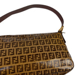 Fendi Brown PVC/Leather Trim Zucca Baguette