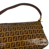 Fendi Brown PVC/Leather Trim Zucca Baguette