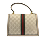 Gucci Beige Leather Trim Medium Ophidia Top Handle Bag