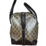 Gucci Vintage GG Coated Canvas Crystal Boston Handbag
