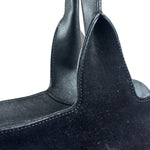 Salvatore Ferragamo Black Rabbit Fur Leather Trim Shoulder Bag