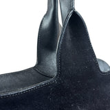 Salvatore Ferragamo Black Rabbit Fur Leather Trim Shoulder Bag
