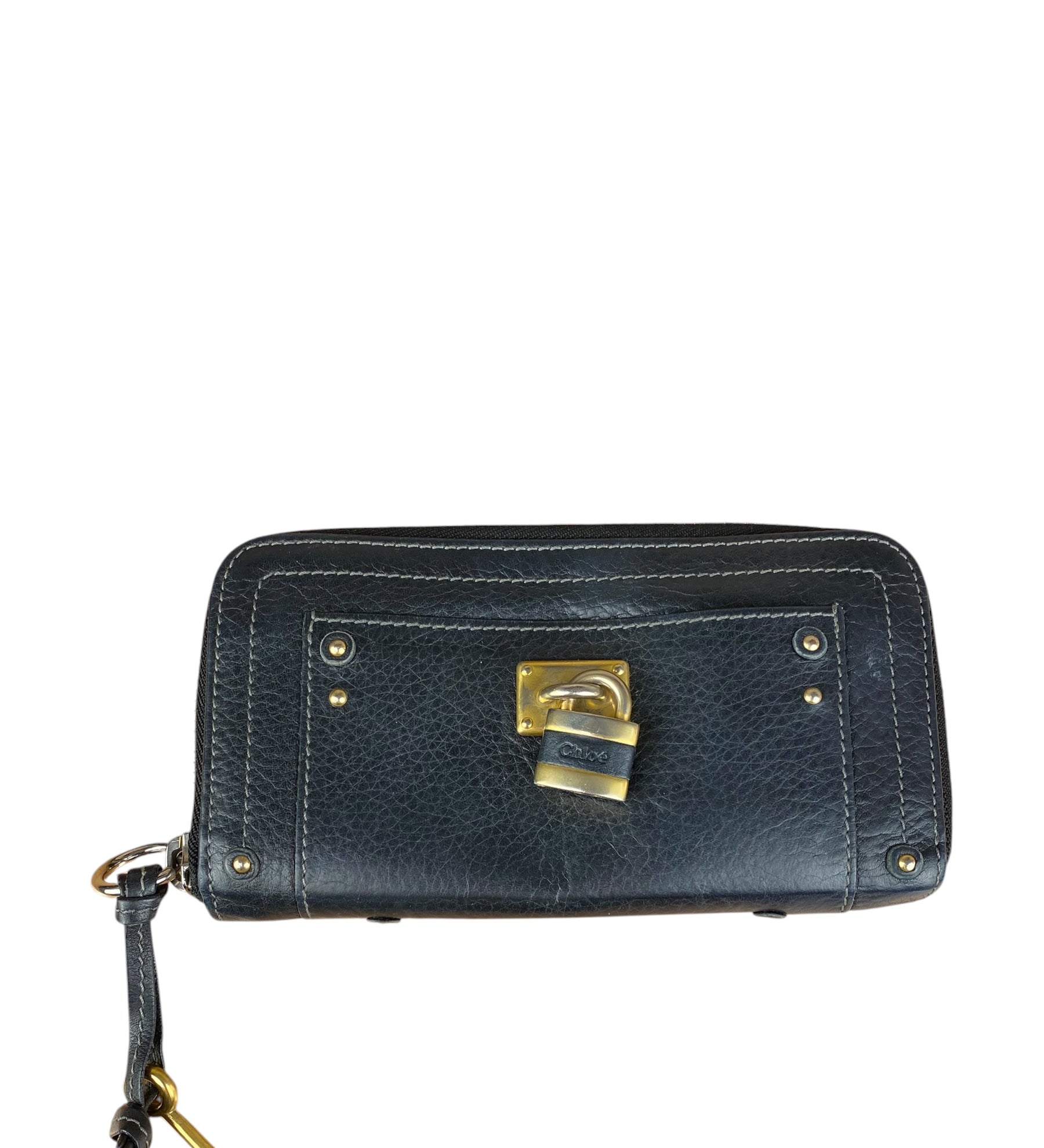 Chloé Black Leather Paddington Long Wallet