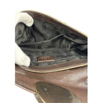 Gucci Brown Patent Leather GG Crystal Babouska Hysteria Pochette