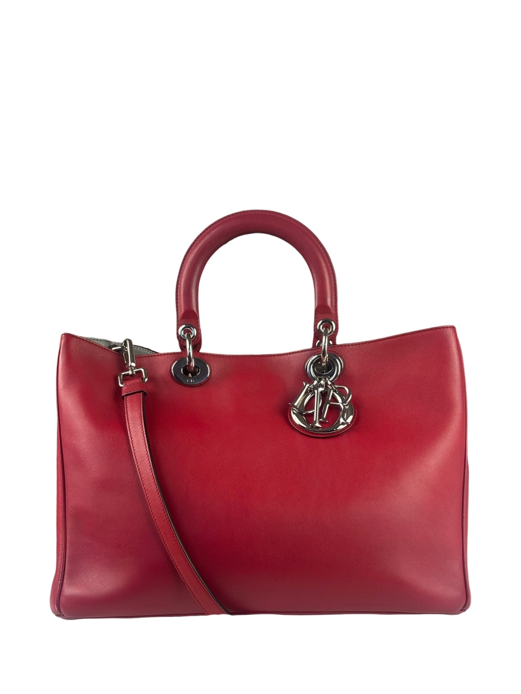 Christian Dior Red Leather Diorissimo Tote