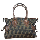 Fendi Vintage Leather Trim Zucca Etnico/Du Jour Tote Bga