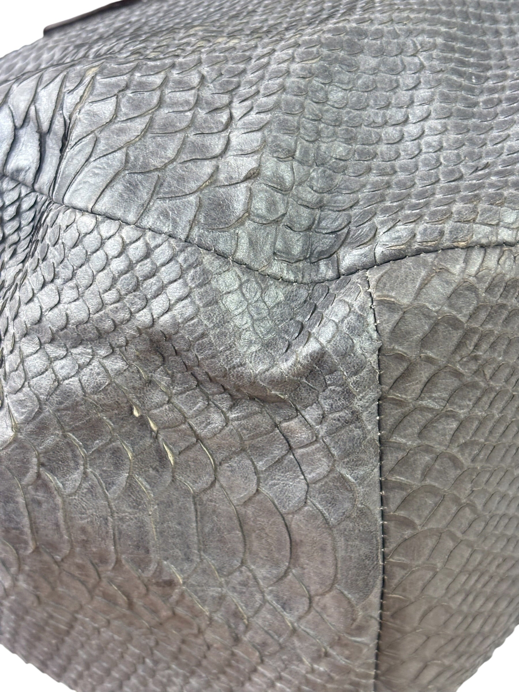 Coach Grey Pythonskin  Indy Babouska Two-Way Shoulder Bag