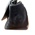 Celine Black Croc- Embossed Leather Trapeze Handbag