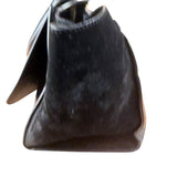 Celine Black Croc- Embossed Leather Trapeze Handbag