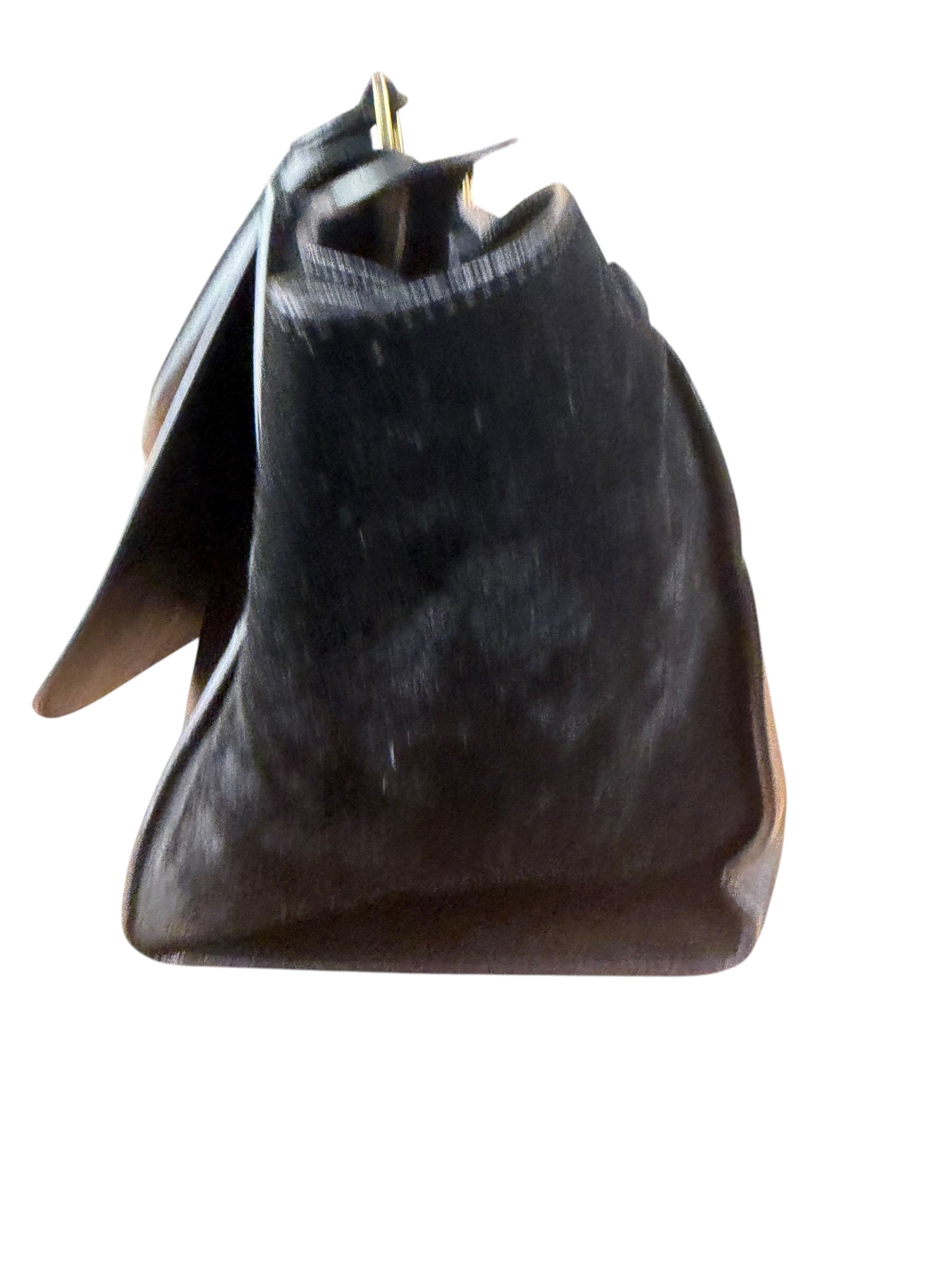 Celine Black Croc- Embossed Leather Trapeze Handbag