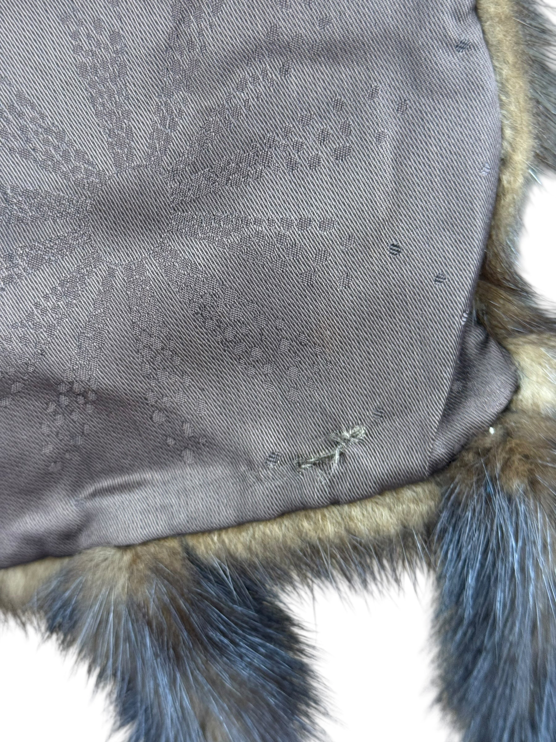 Vintage Brown Fur Tailed Shawl