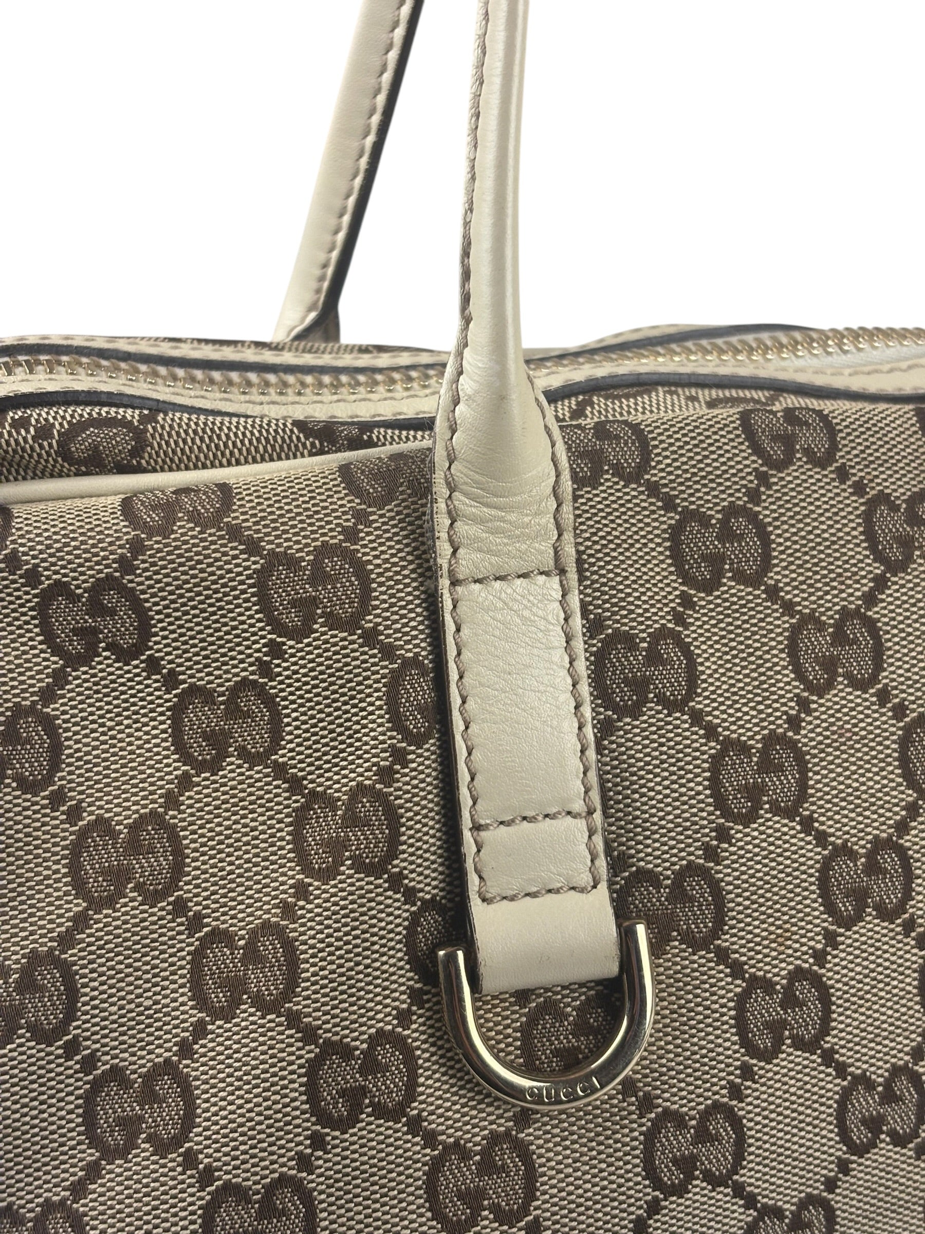 Gucci GG Beige Ivory Leather Shoulder Bag
