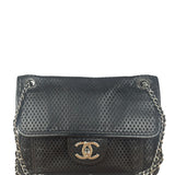 Chanel Black Perforated Leather Up in the Air Flap Bag 2012