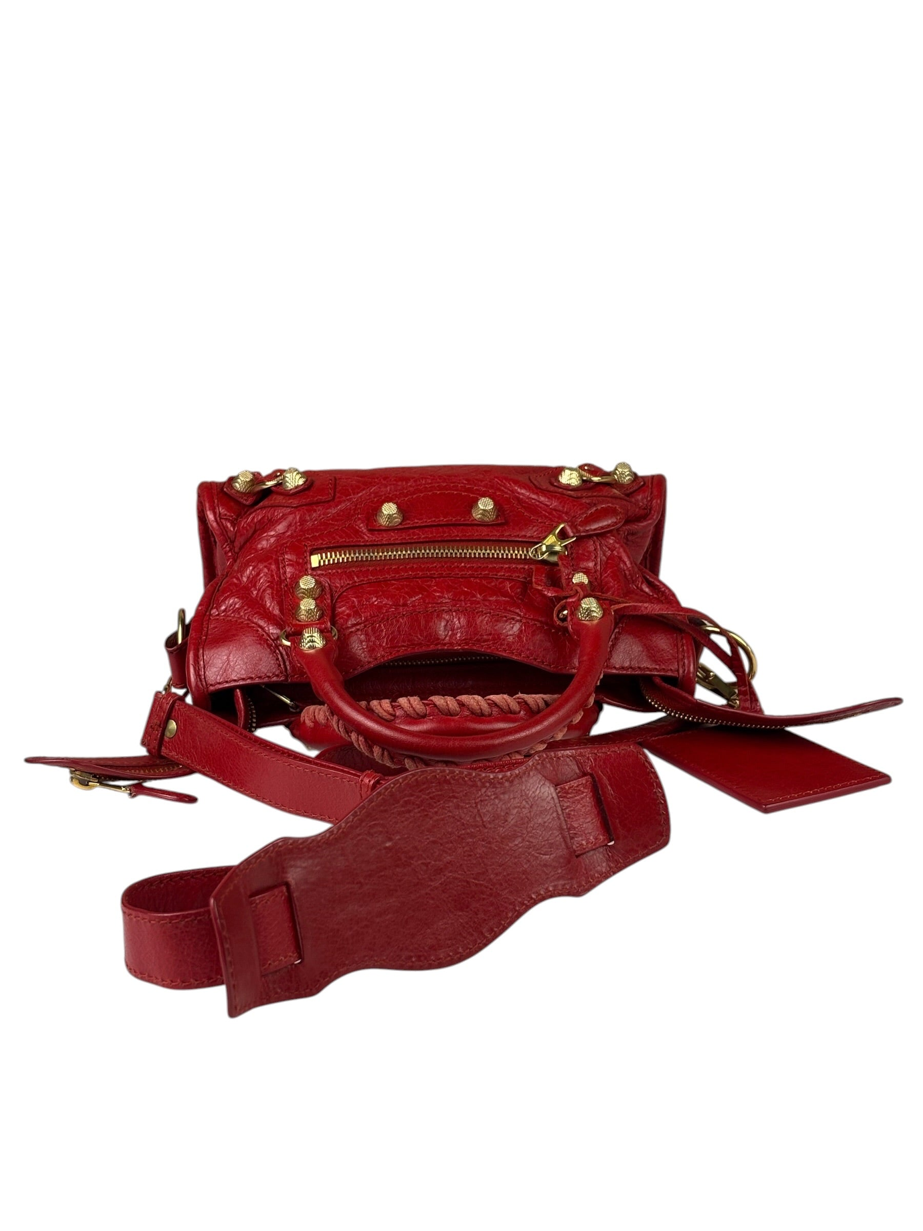 Balenciaga Red Calfskin Mini Le City Bag