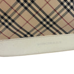Burberry White Leather Trim Nova Check Shoulder Bag