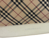 Burberry White Leather Trim Nova Check Shoulder Bag