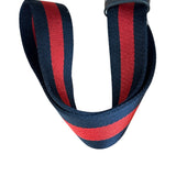 Gucci Navy Blue Leather Trim G Web Buckle Belt