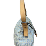 Fendi Vintage Blue Zucca Print Baguette