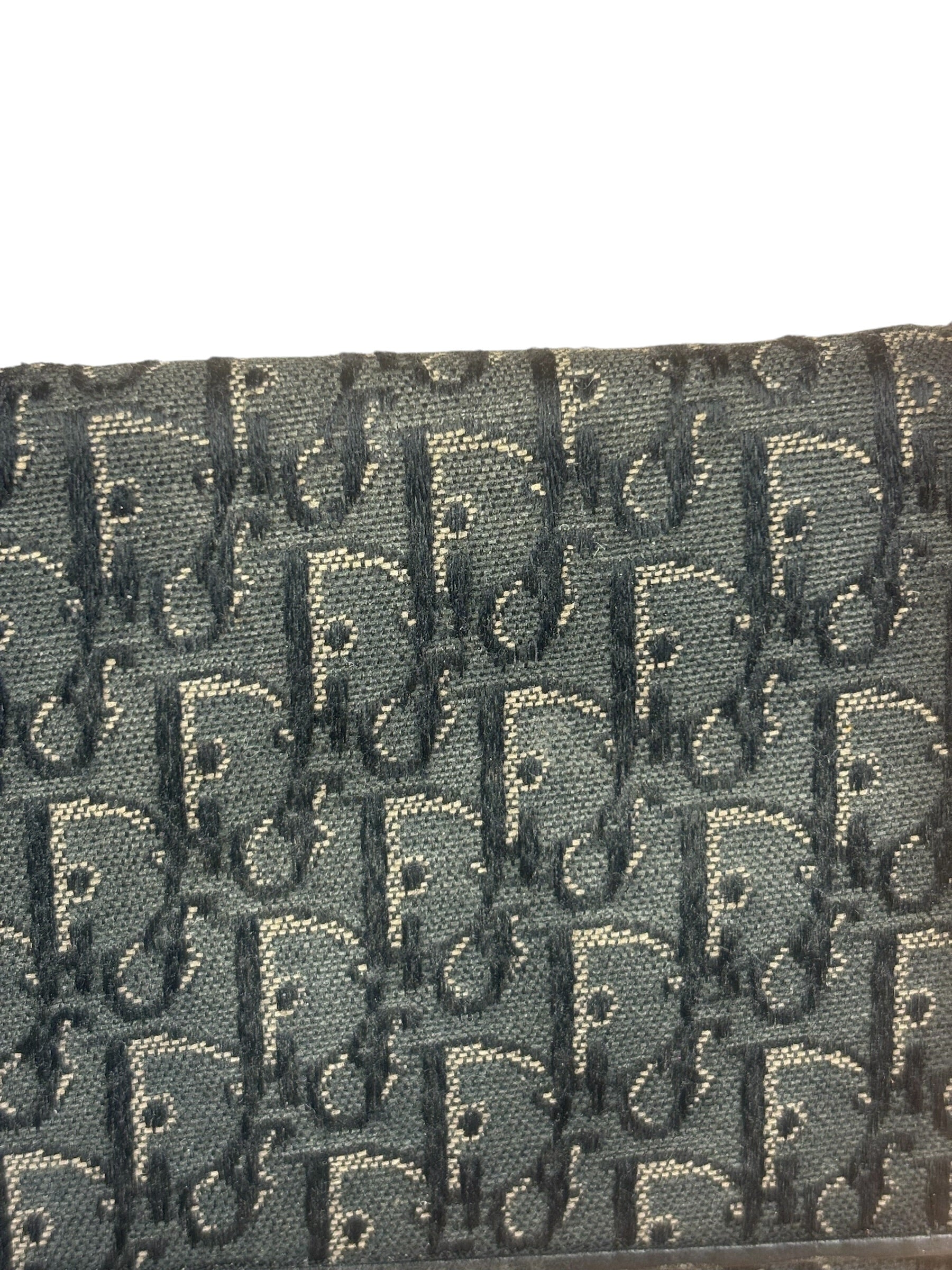 Christian Dior Vintage Black Canvas Trotter Long Wallet