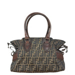 Fendi Leather Trim Zucca Canvas Du Jour Tote Bag
