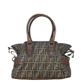 Fendi Leather Trim Zucca Canvas Du Jour Tote Bag