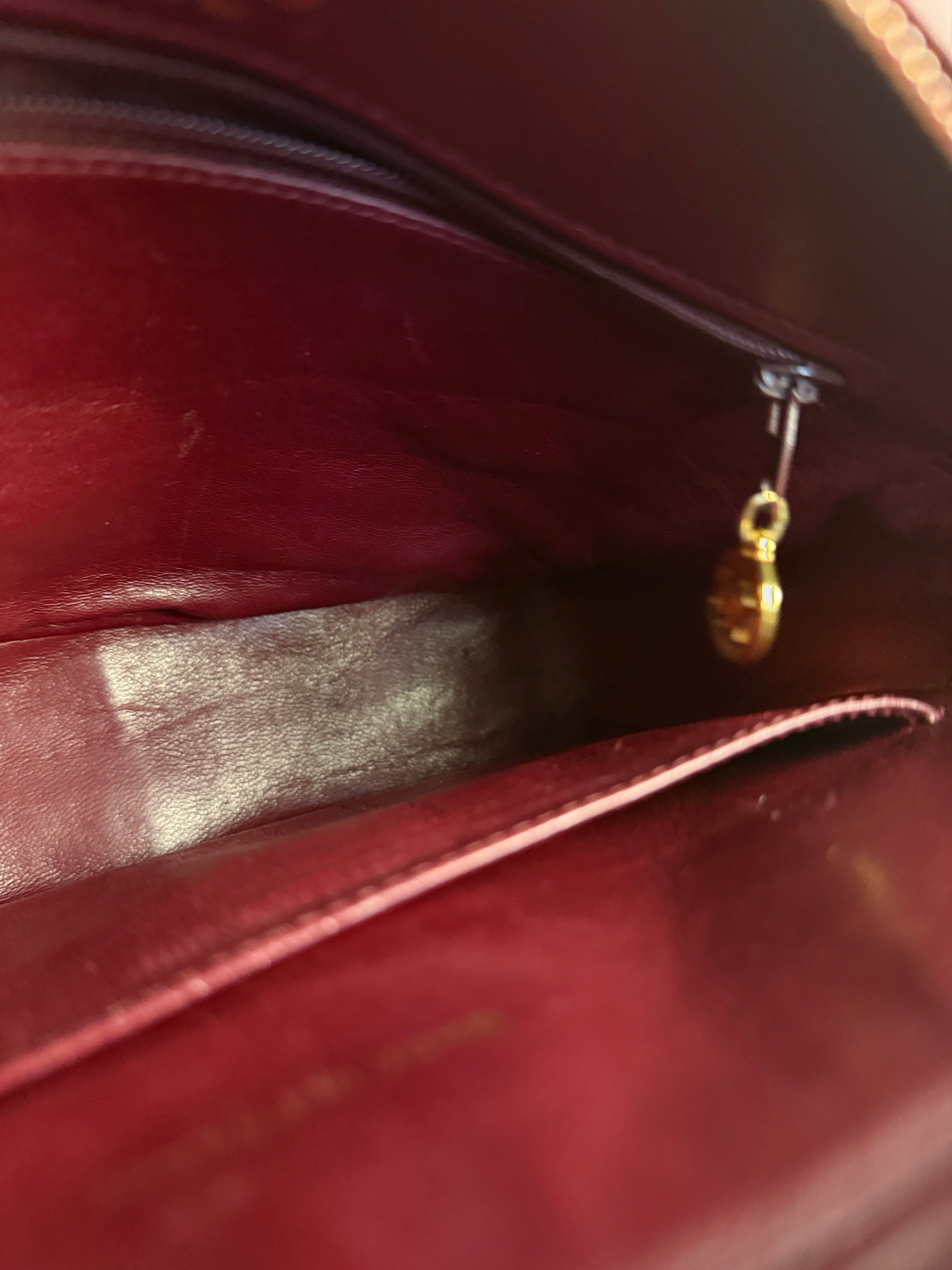 Chanel Vintage Burgundy Quilted Leather CC Camera Bag