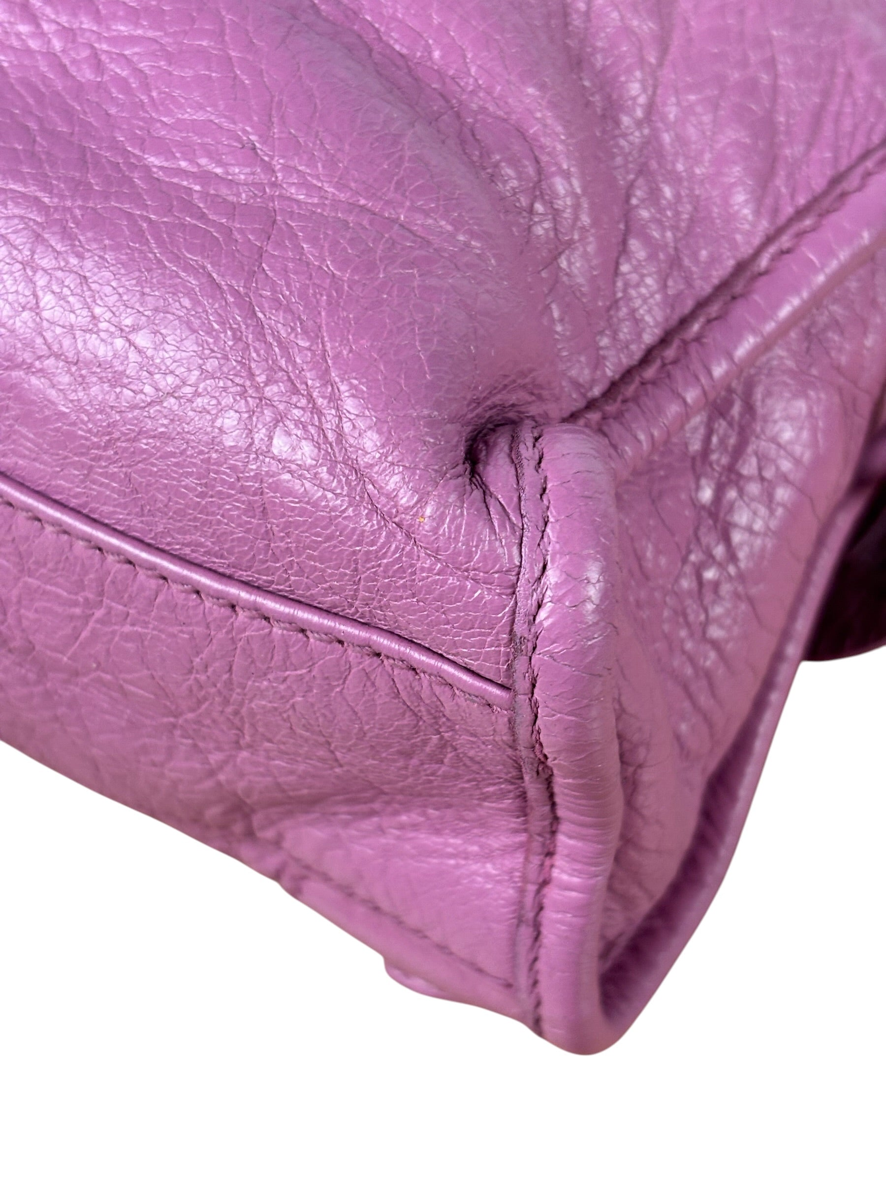 Balenciaga Purple Leather Velo Moto Two-Way Bag