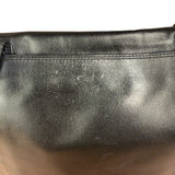 Chanel Vintage Black Leather Flap Crossbody Messenger Bag 1997