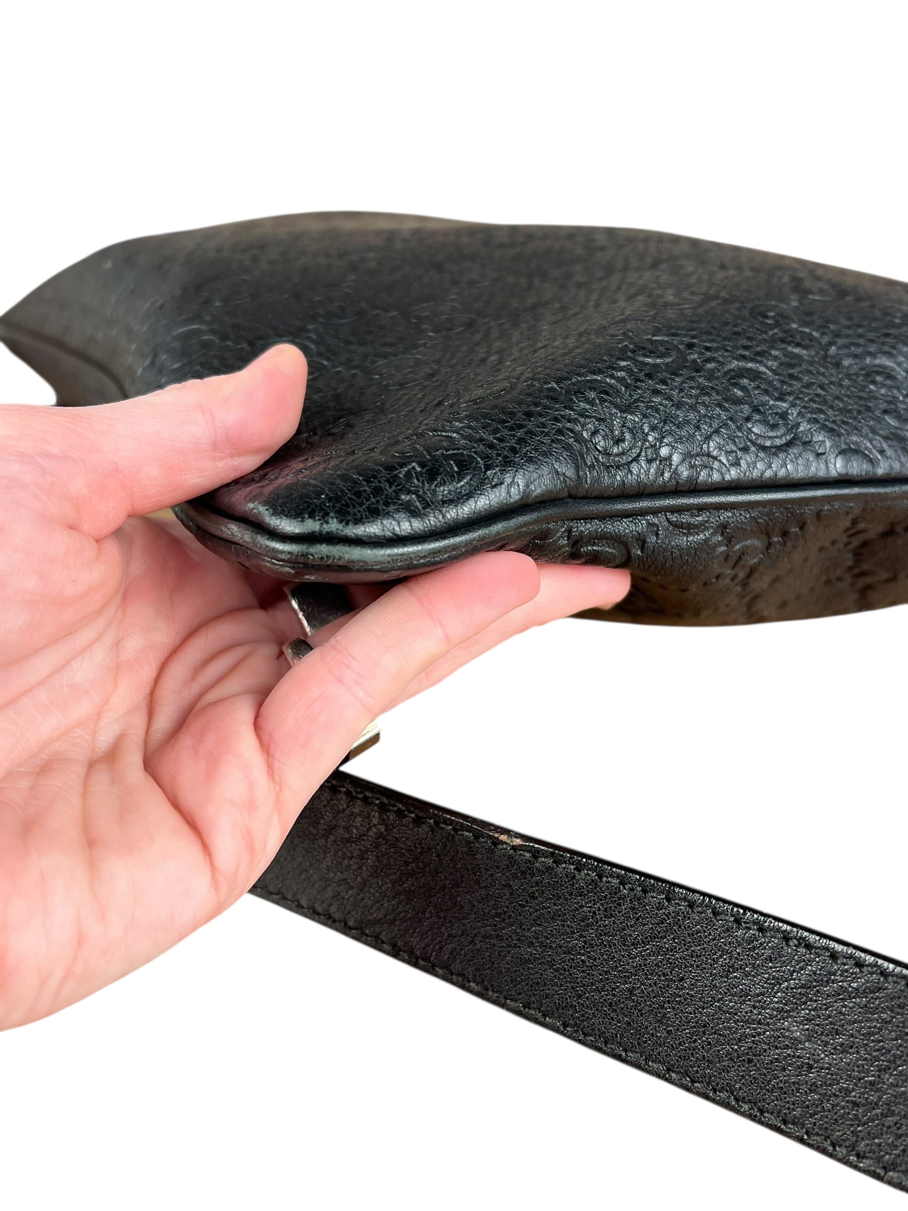 Gucci GG Black Leather Crossbody Bag