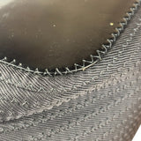 Gucci Vintage Black Ribbed Bamboo Top Handle Bag