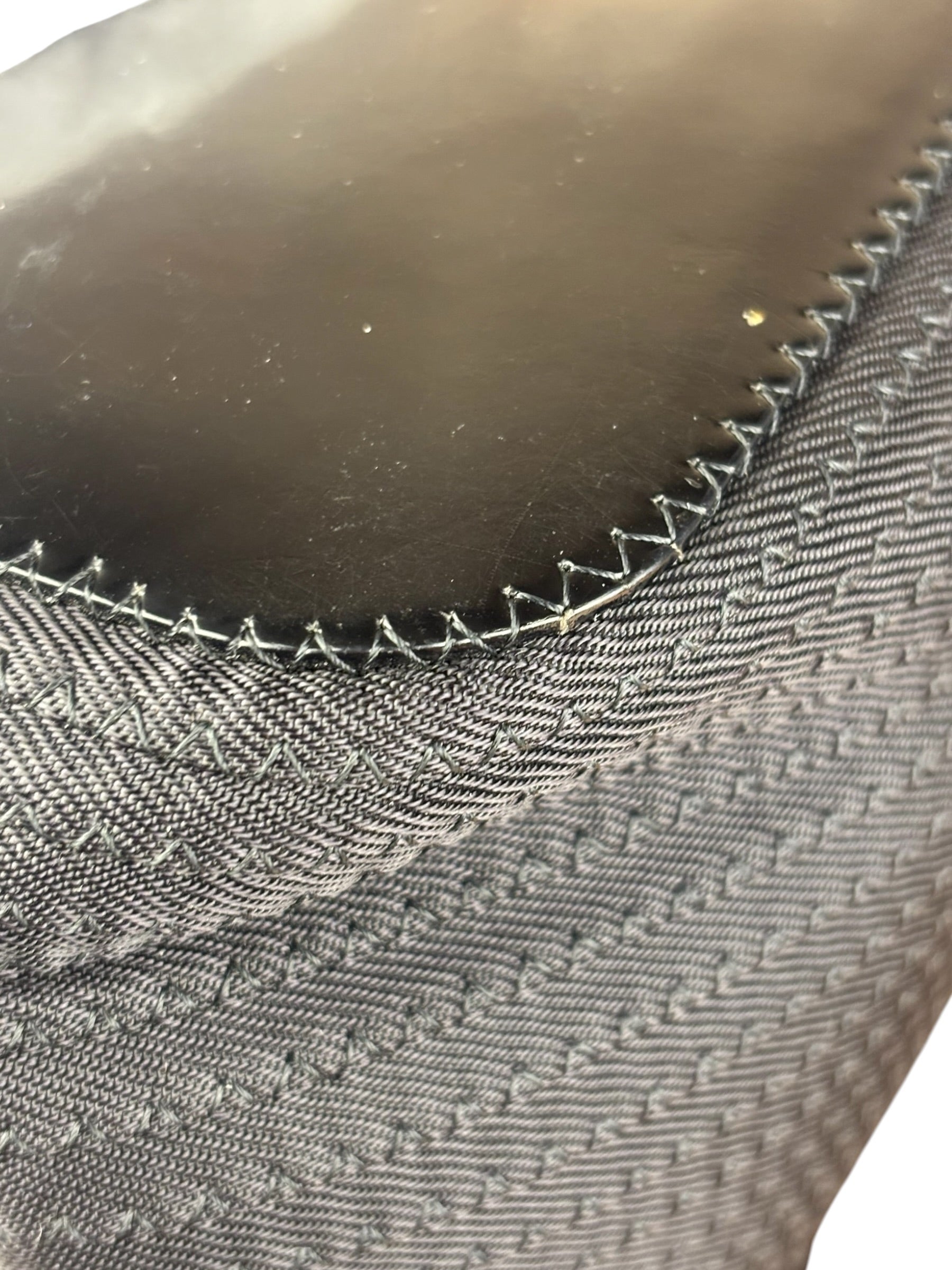 Gucci Vintage Black Ribbed Bamboo Top Handle Bag