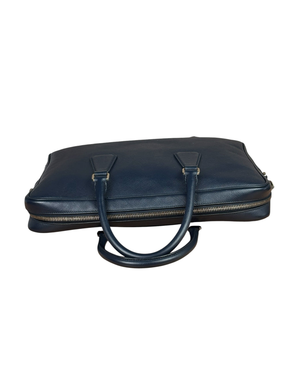 Prada Navy Saffiano Leather Laptop Work Bag