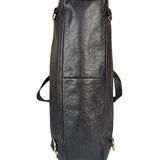 Gucci Black Leather GG Supreme D-Ring Abbey Tote